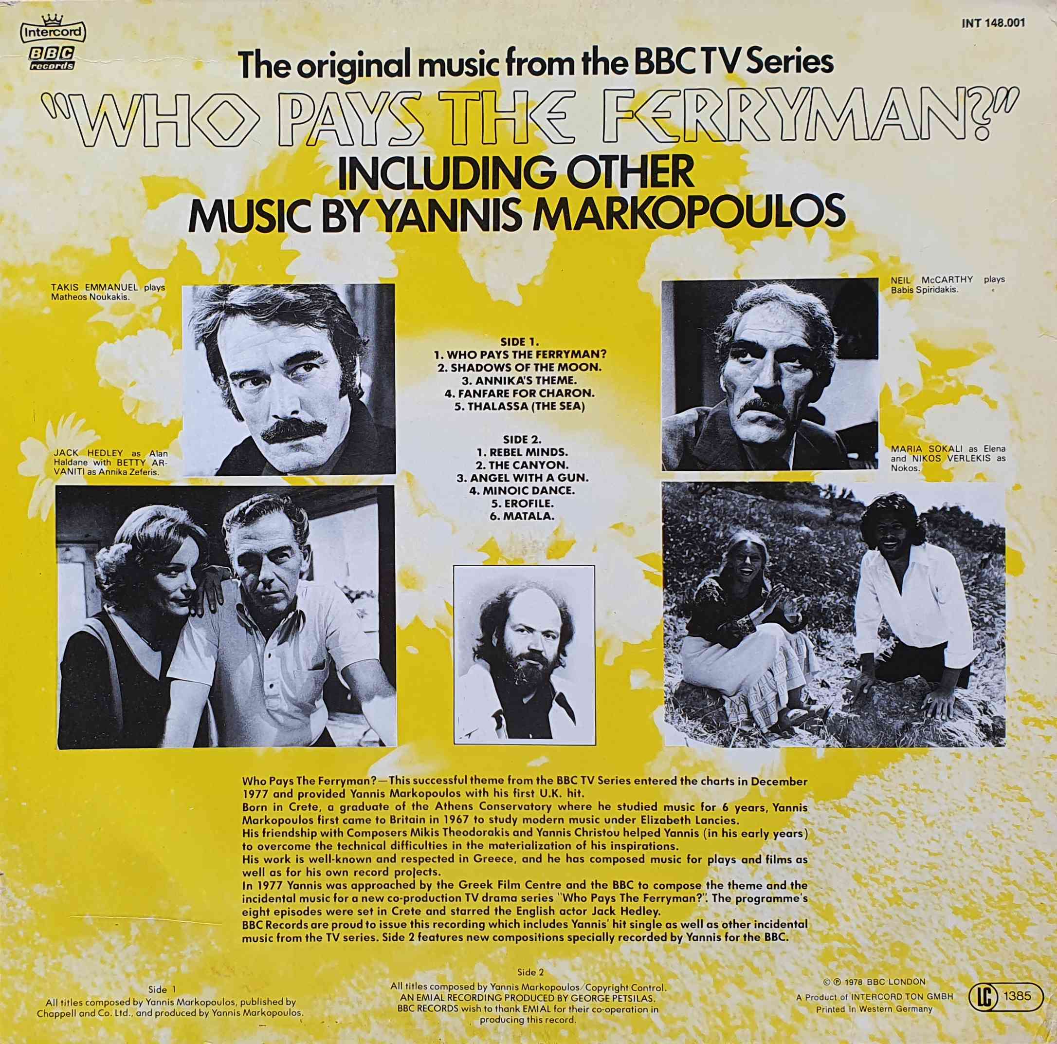 Picture of INT 148.001 Who Pays The Ferryman? by artist Yannis Markopoulos from the BBC records and Tapes library